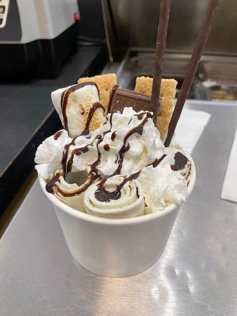 Camp Fire S’mores Rolled Ice Cream