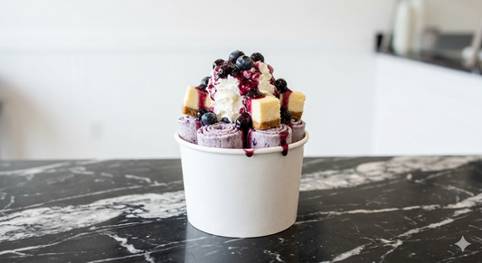 Blueberry Cheesecake Rolled Ice Cream