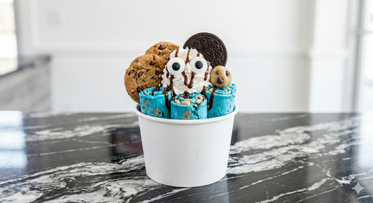 Cookie Monster Rolled Ice Cream