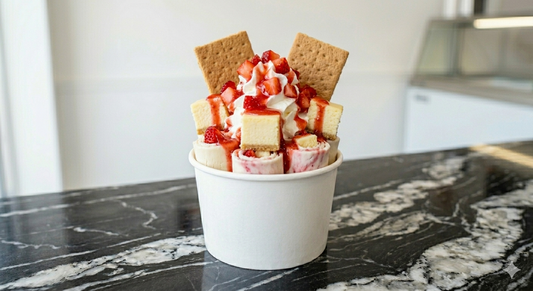 Strawberry Cheesecake Rolled Ice Cream