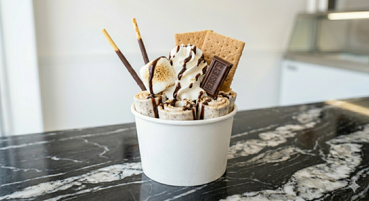Camp Fire S’mores Rolled Ice Cream
